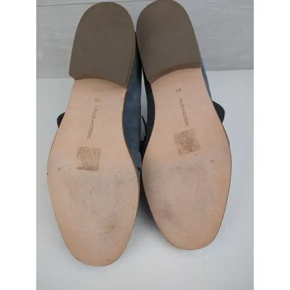 Poor La Victoire Tenley Blue Gray Suede Loafers 9.5 UK 40 - Picture 4 of 8